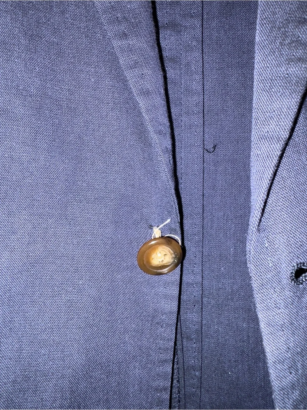 J. Crew Blue Cotton Blazer with Brass Buttons